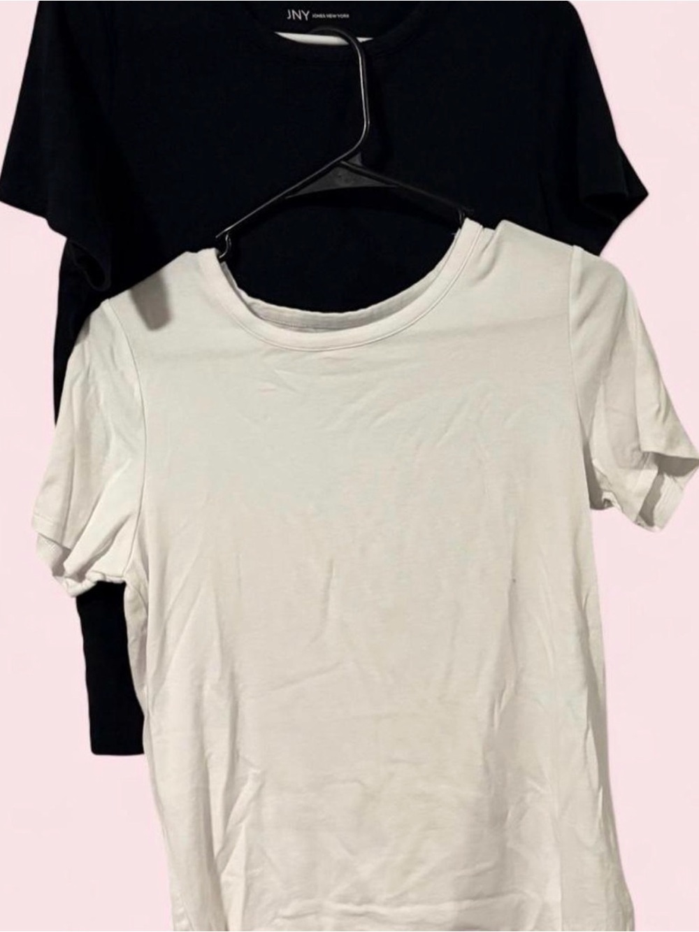 Jones New York Short Sleeve Crew Neck Tees - White & Black